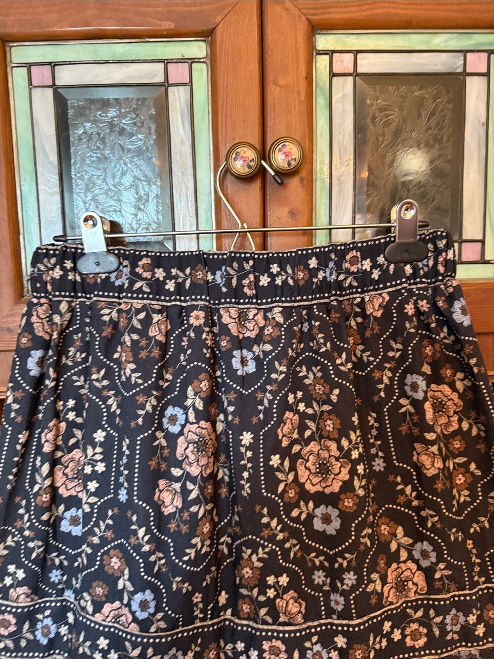 NWT Polagram Dark Floral Tiered Midi Maxi Skirt with Pockets - Size M - Picture 9 of 10